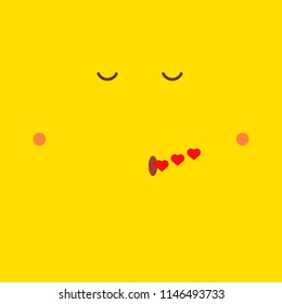 funny smile kissing. vector