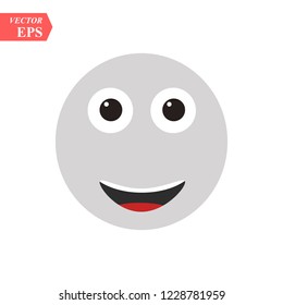 Funny smile simple icon on white background. Monochrome illustration.