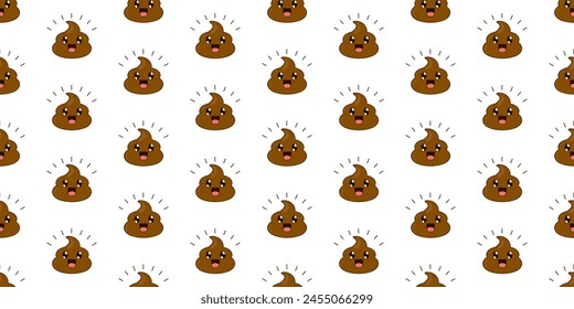 funny smile vector poop pattern on a white background