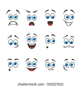 Funny Smiles Blue Eyes Stock Vector (Royalty Free) 333227621 | Shutterstock