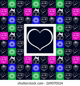Funny smiles seamless pattern
