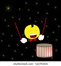 funny smiley drummer