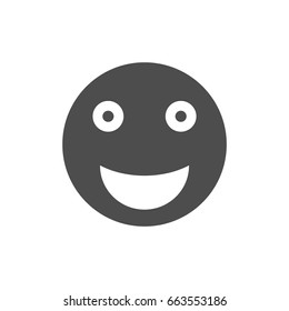 Funny smiley simple icon. Monochrome illustration. 