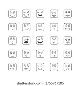 funny smileys with square faces 