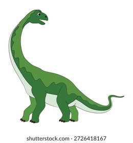 Lustiger lächelnder Brontosaurus auf weißem Hintergrund
