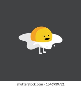 funny smiling cartoon egg vector logo design