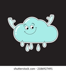 Cómplice divertida sonriente en el estilo retro de la historieta. Caricatura vectorial.