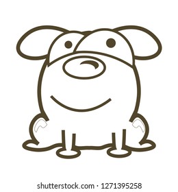 
funny smiling dog on white background