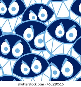 Funny smiling emoticons seamless pattern.