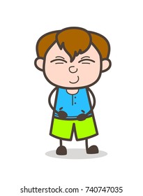 Funny Smiling Face - Cute Cartoon Boy Illustration