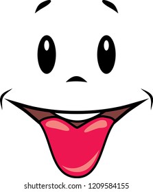 Funny smiling face. Vector