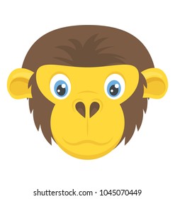 A funny smiling monkey face, wild animal