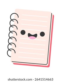 Funny smiling notebook cartoon character