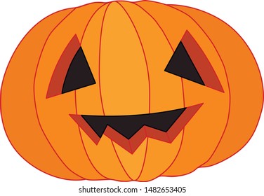Funny smiling pumpkin. Halloween symbol. 