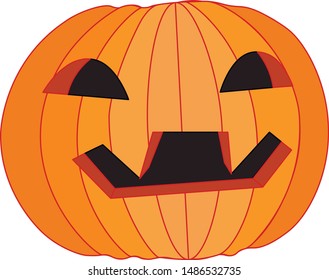 Funny smiling pumpkin. Halloween symbol. 
