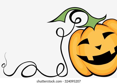 Funny smiling pumpkin that looks out of the corner
