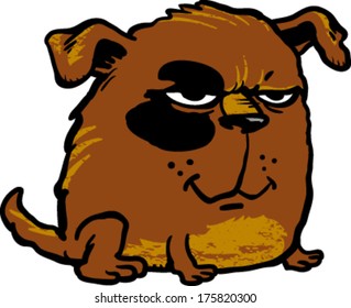 Funny smiling stumpy cartoon dog 