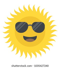 A Funny Smiling Sun Wearing Sunglasses