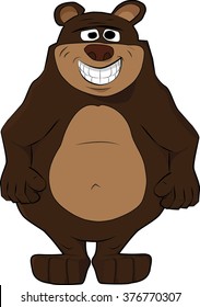  Funny smiling Teddy  Bear isolated on white background for posters. Big smile.