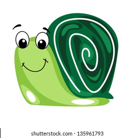 Funny snail cartoon