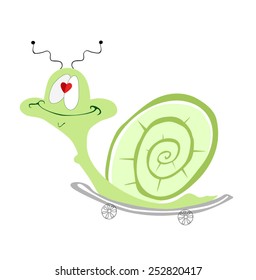 Funny snail cartoon