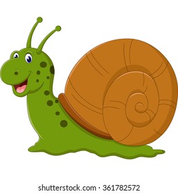 Funny snail cartoon