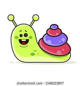 Funny Snail Children Drawing For Your Web Design Vector Illustration