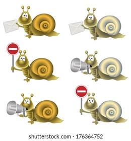 funny snail. fully editable vector image