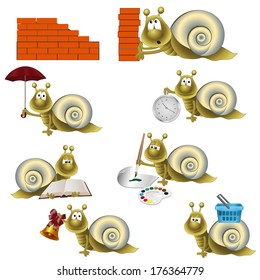 funny snail. fully editable vector image