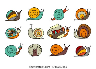 Funny snail logo for your design