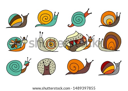 Funny snail logo for your design