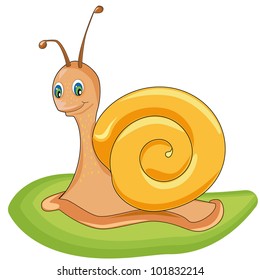 funny snail on the lawn