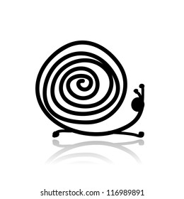 Funny Snail Sketch For Your Design