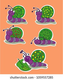 funny snail stickers