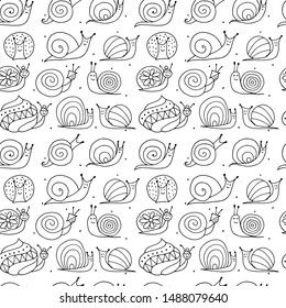 Funny snails, seamless pattern for your design