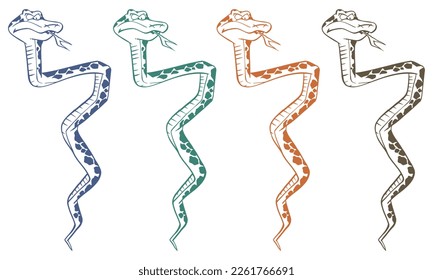 Funny Snake Cartoon Character Vektor Illustration
