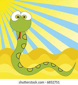 Funny snake cartoon,vector background