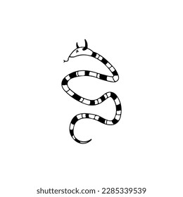 funny snake doodle illustration vector