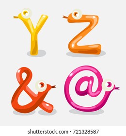 Funny Snake Shaped Alphabet Set : Vector Illustration