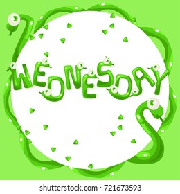 Funny Snake Shaped Alphabet for Wednesday : Vector Illustration