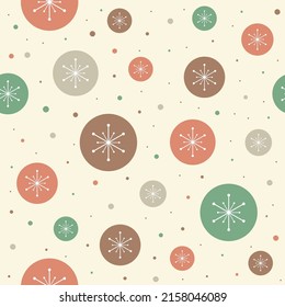 Funny snawflakes vector seamless pattern in pastel colors