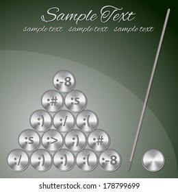  Funny snooker background. Vector