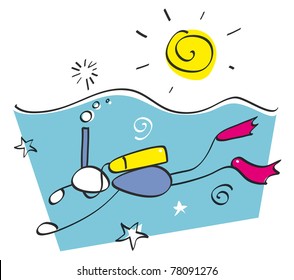 Funny snorkeling guy