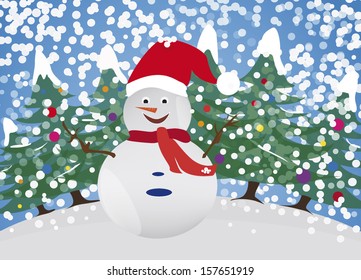 funny snow puppet At Christmas time