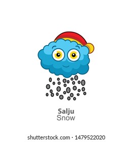 Funny snow vector illustration, hand drawn