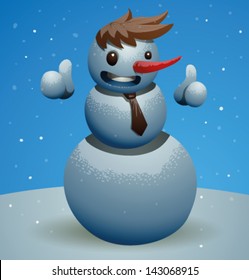 Funny snowman 05, vector