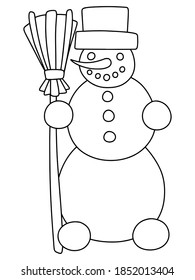 Funny Snowman Coloring Page Kids Stock Stock Vector (Royalty Free ...