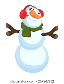 Funny Snowman with Ear Gloves
