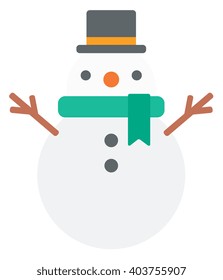 Funny snowman in hat.