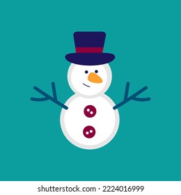 Funny snowman on turquoise background